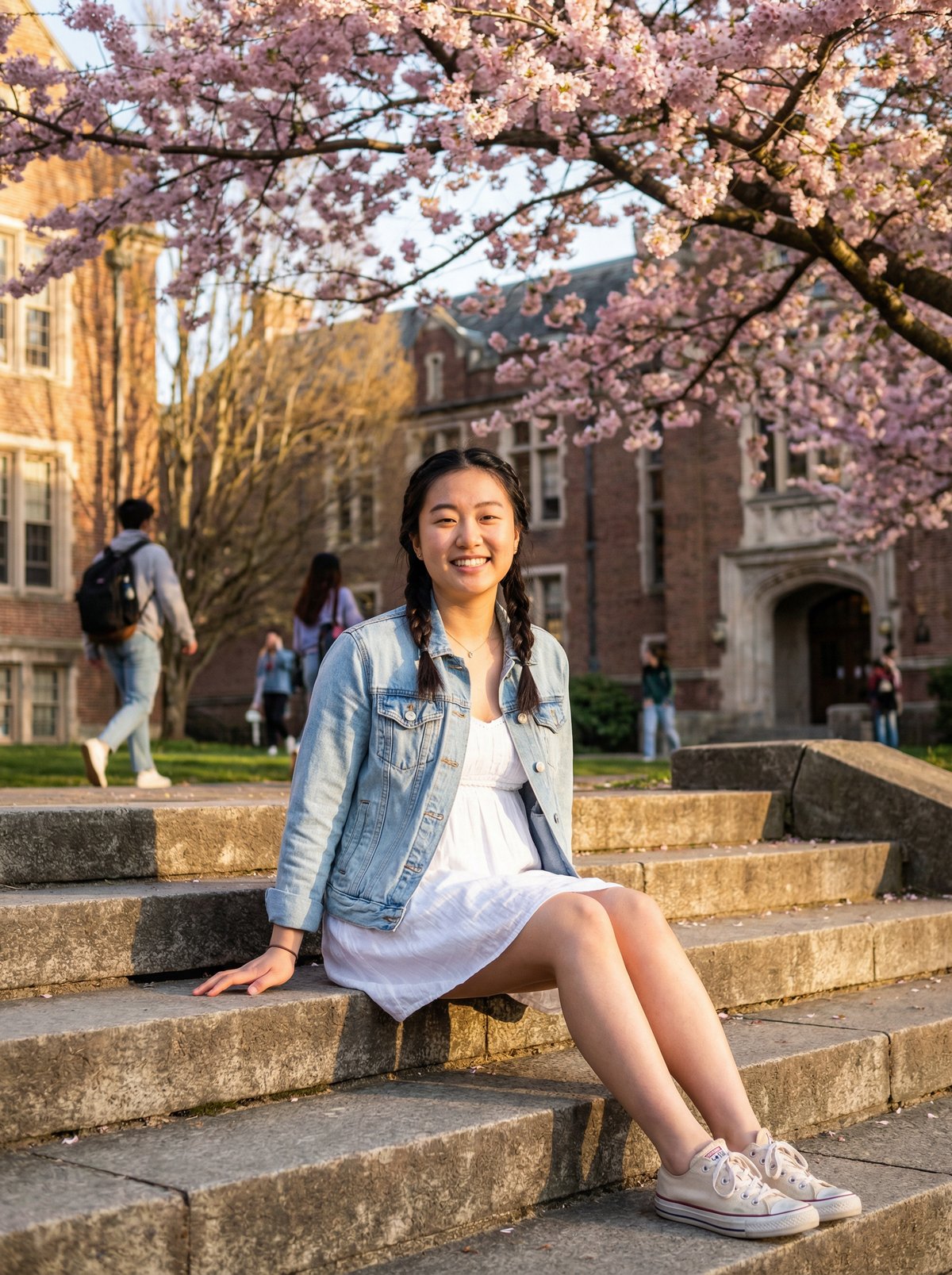 重口传媒·重口传媒·校园学生妹春日写真 | 樱花树下的青春记忆